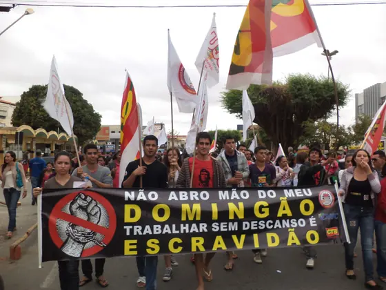 Mobilização pelo direito ao descanso e por condições dignas de trabalho.